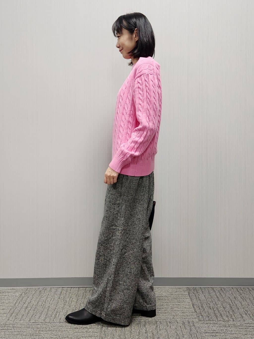 naraさんの「Dessin｜【洗える/後ろゴム】ツイードワイドパンツ」を使ったコーディネート