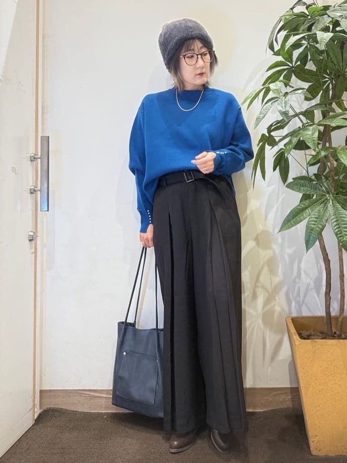 misakiさんの「SHOO･LA･RUE｜【着丈選べる/S-LL】スタイルアップが叶う ベルト付きワイドパンツ」を使ったコーディネート