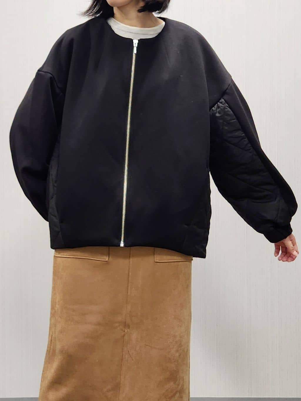 naraさんの「Dessin｜ダンボールジップブルゾン」を使ったコーディネート