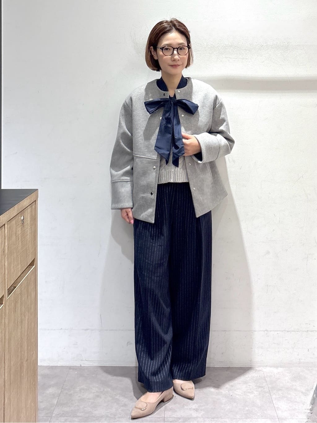 たけねぇさんの「OPAQUE.CLIP｜ウールライクメルトンノーカラーコート【洗濯機洗い可】」を使ったコーディネート
