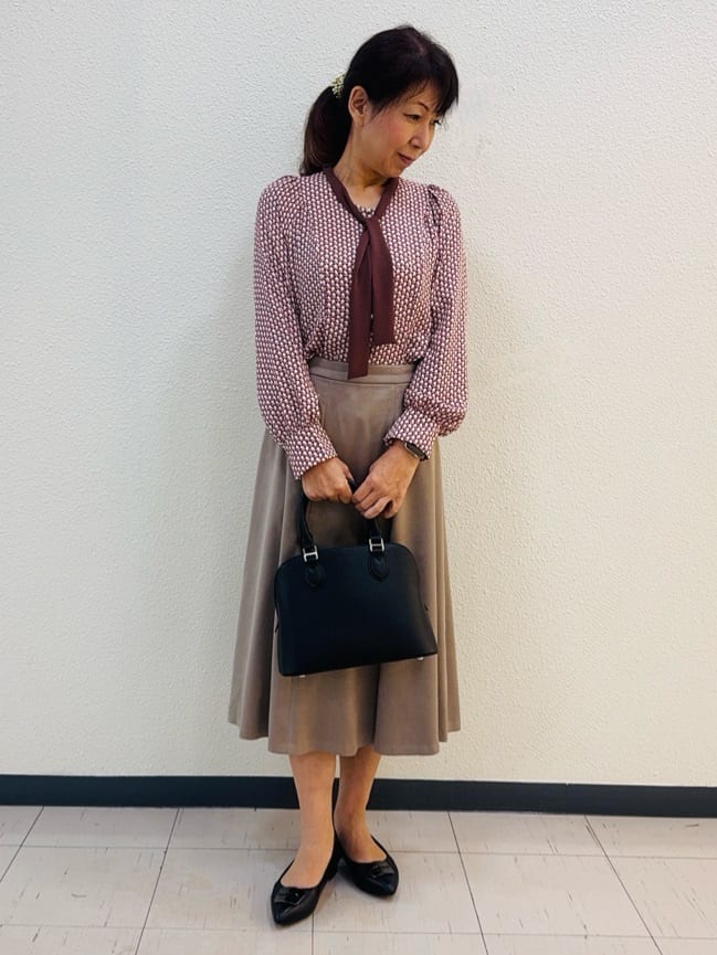 ⭐︎Eimi⭐︎さんの「Reflect｜【レイヤードに◎】ボウタイプリントブラウス」を使ったコーディネート