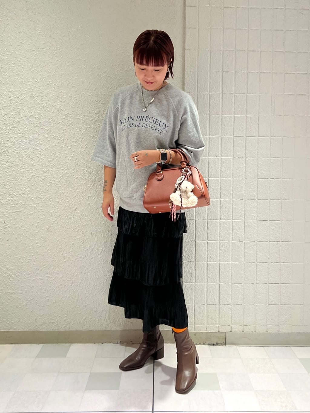TAKAさんの「ESPERANZA｜シボフェイクレザー2WAYボストンバッグ」を使ったコーディネート