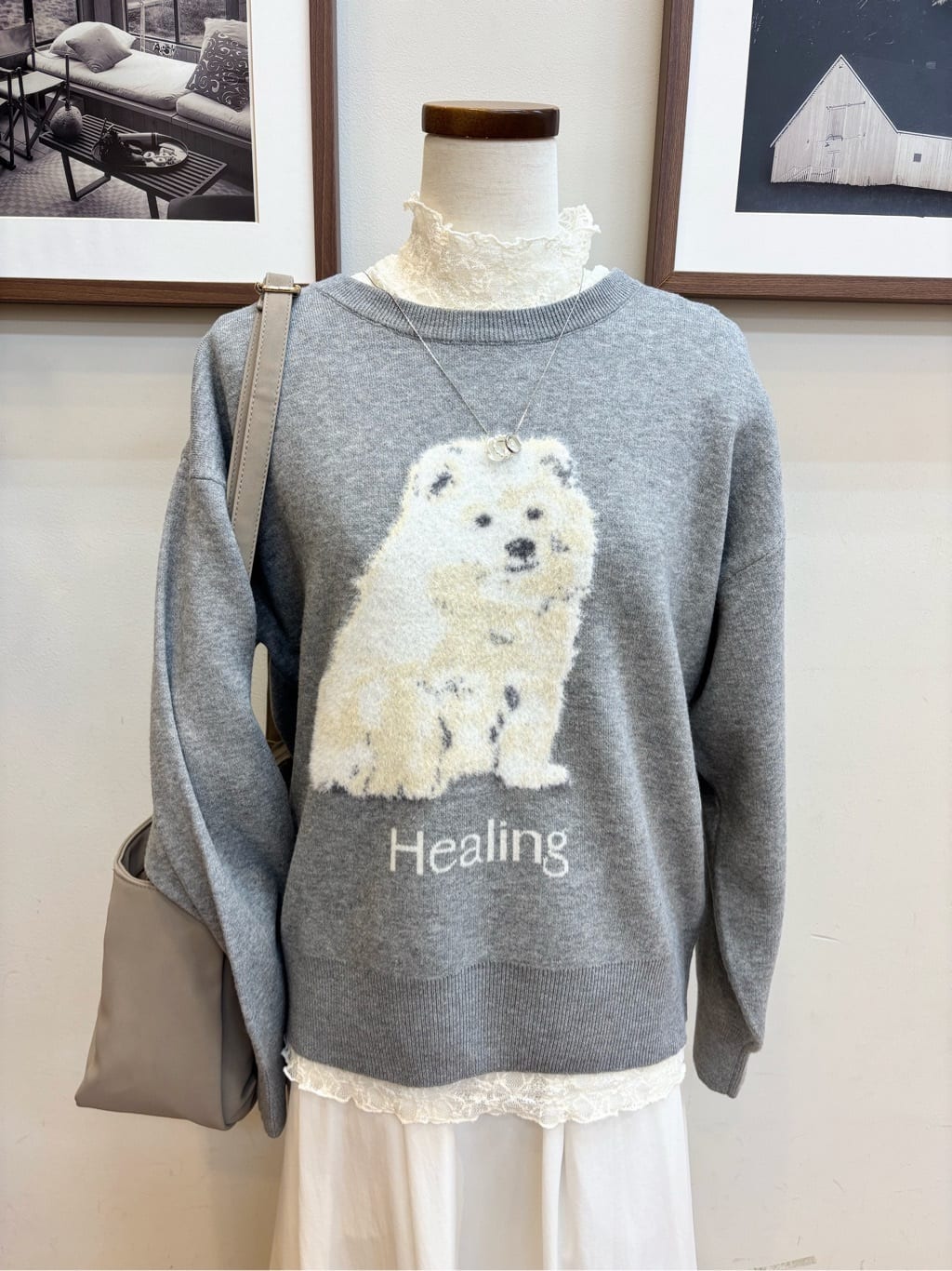 maiさんの「SHOO･LA･RUE｜ふわふわタッチでほっこり アニマル ジャカードニット」を使ったコーディネート