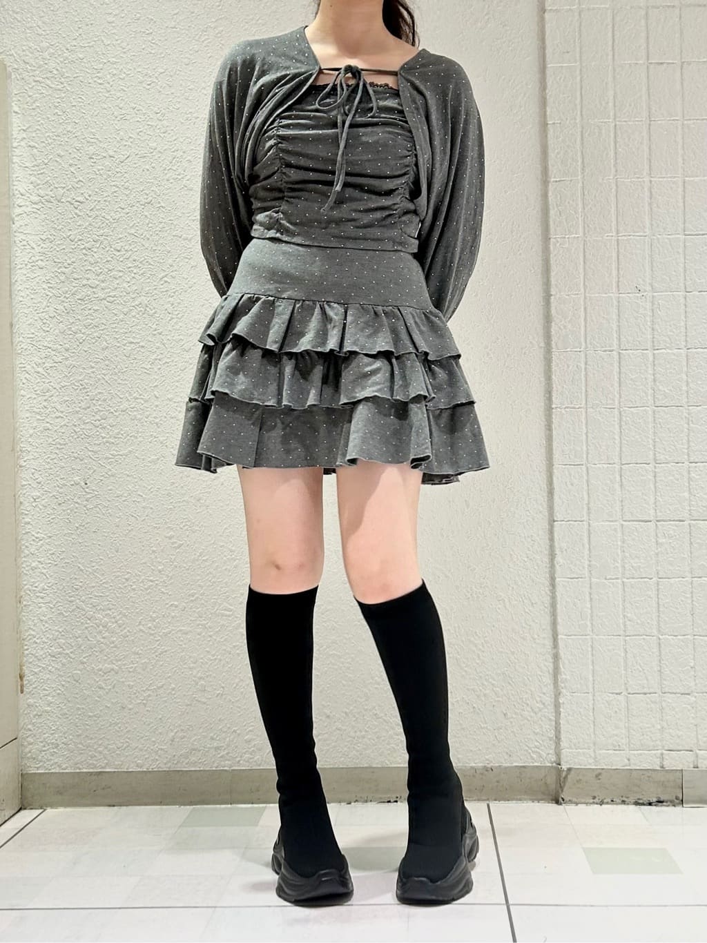 takeさんの「ESPERANZA｜スニーカーソールストレッチロングブーツ」を使ったコーディネート