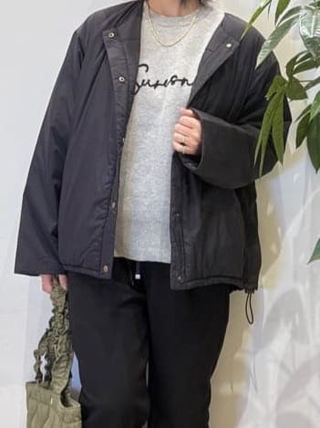 misakiさんの「SHOO･LA･RUE｜【洗濯機可/撥水/リバーシブル】 ノーカラー中綿ブルゾン」を使ったコーディネート