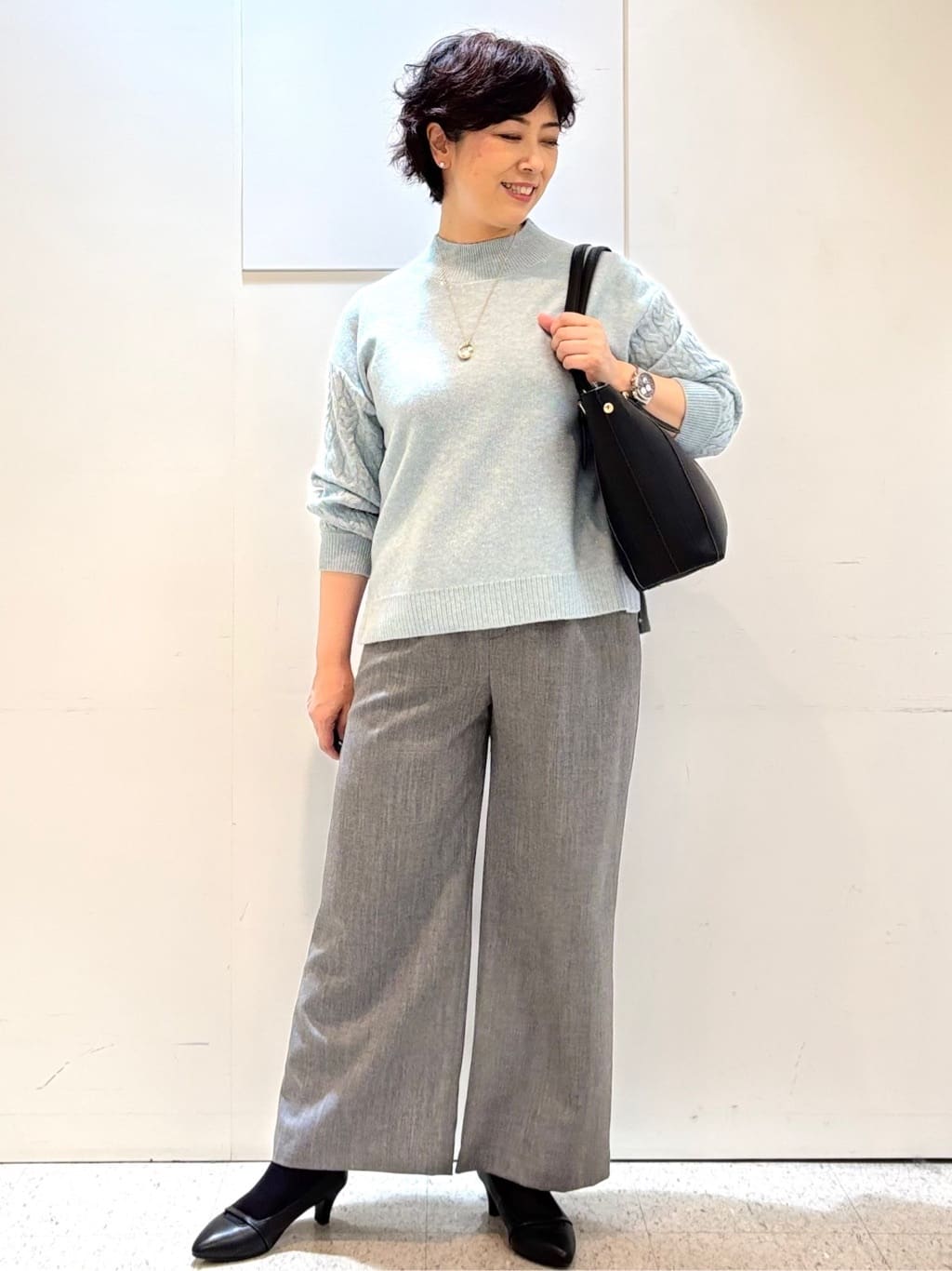 ヤスコさんの「Reflect｜【すっきりシルエット】ワイドクロップドパンツ」を使ったコーディネート