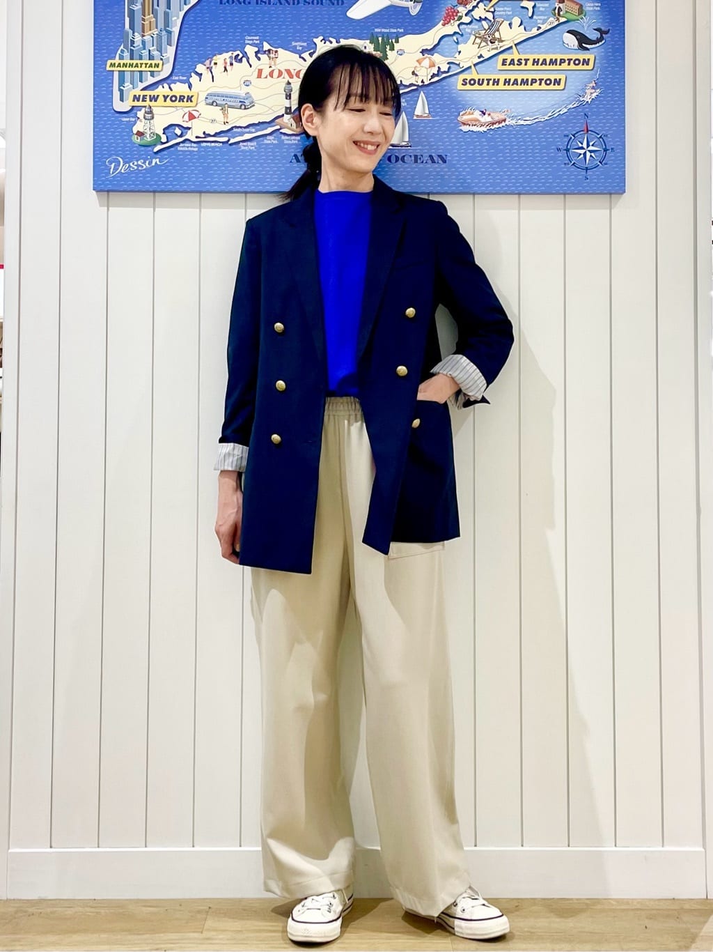 uwatokoさんの「Dessin｜【360度可愛い・洗える】バックヘンリーカットソー」を使ったコーディネート