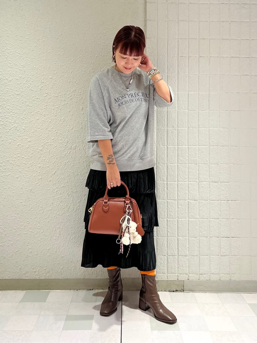 TAKAさんの「ESPERANZA｜シボフェイクレザー2WAYボストンバッグ」を使ったコーディネート