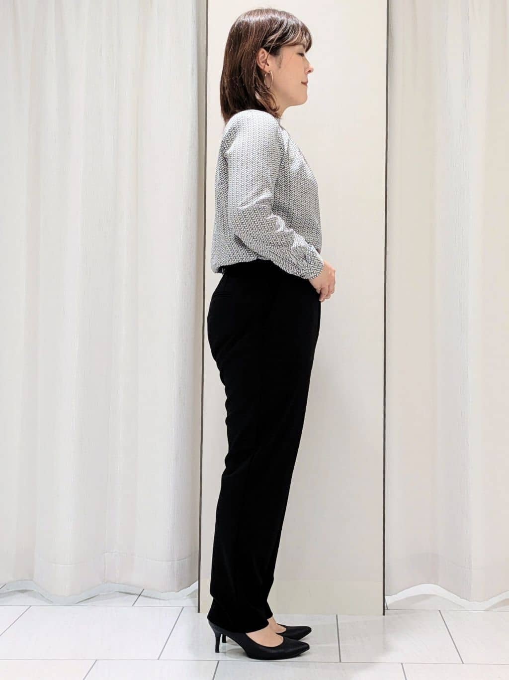 Onumaさんの「UNTITLED｜【洗えるスーツ/ストレッチ】ウール混ジャージ ノーカラージャケット」を使ったコーディネート