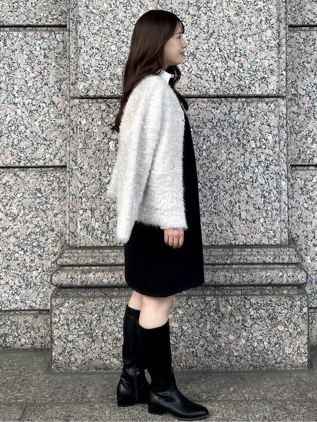 sayaさんの「OPAQUE.CLIP｜シャギーミドルカーディガン【洗濯機OK】《6col》」を使ったコーディネート