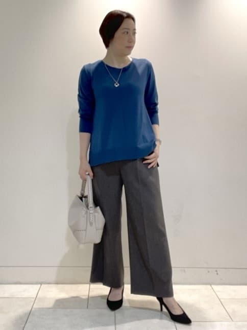 フミさんの「Reflect｜【ちくちくしない／アンサンブル可／通勤におすすめ◎】オフボディニット」を使ったコーディネート