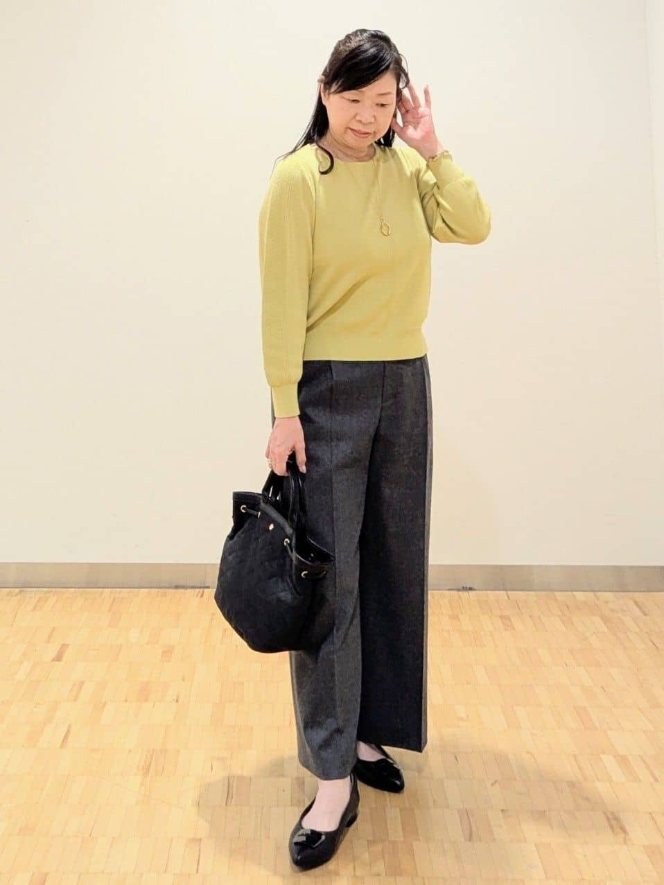 なおさんの「Reflect｜【選べる6色／長く着られる◎】ボートネックニット」を使ったコーディネート