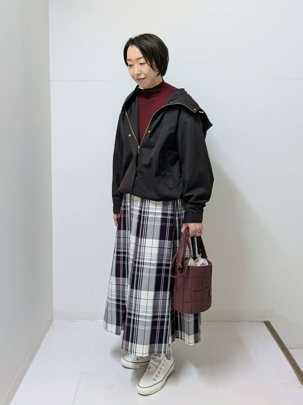 Asaさんの「Dessin｜【洗える】リブタートルネックニット」を使ったコーディネート