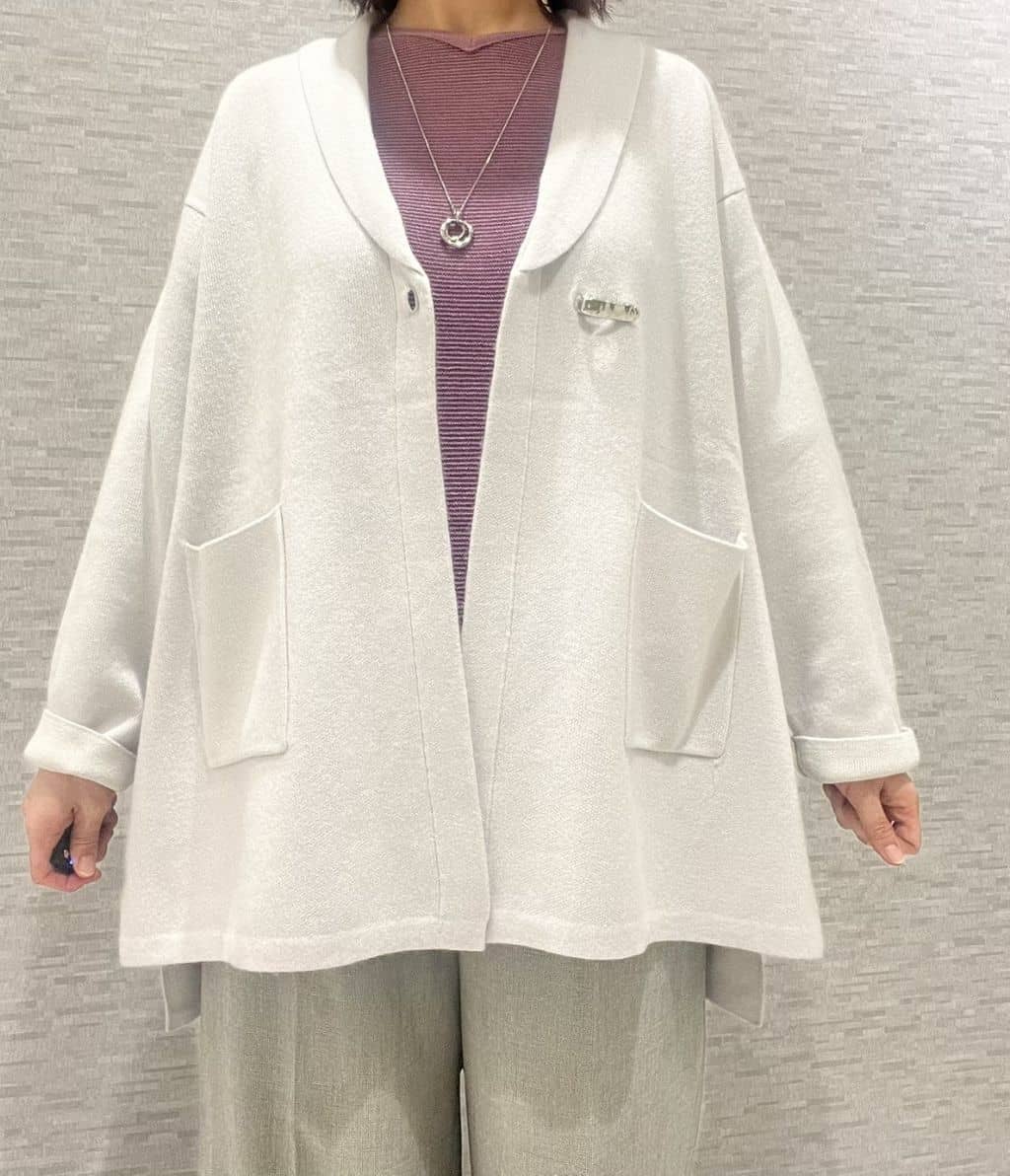 marikoさんの「Reflect｜【ライトアウター／気軽な羽織に◎】オフボディカーディガン」を使ったコーディネート