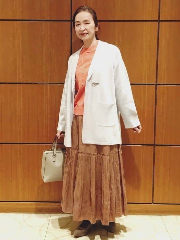 Kさんの「Reflect｜【ライトアウター／気軽な羽織に◎】オフボディカーディガン」を使ったコーディネート