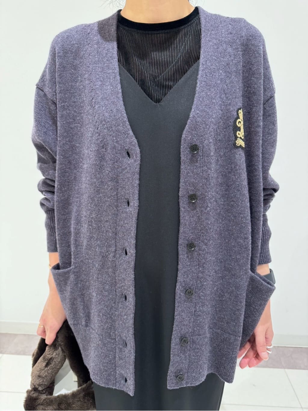 MIYAKAWAさんの「DRESSTERIOR｜レタードニットカーディガン」を使ったコーディネート
