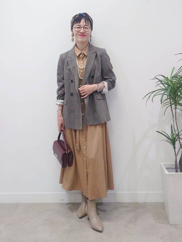 MUTSUKOさんの「UNTITLED｜【セットアップ可】ウールライク ダブルブレストジャケット」を使ったコーディネート