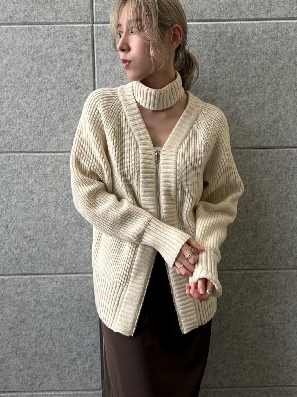 honoka Aさんの「CODE A｜dual form zip knit」を使ったコーディネート