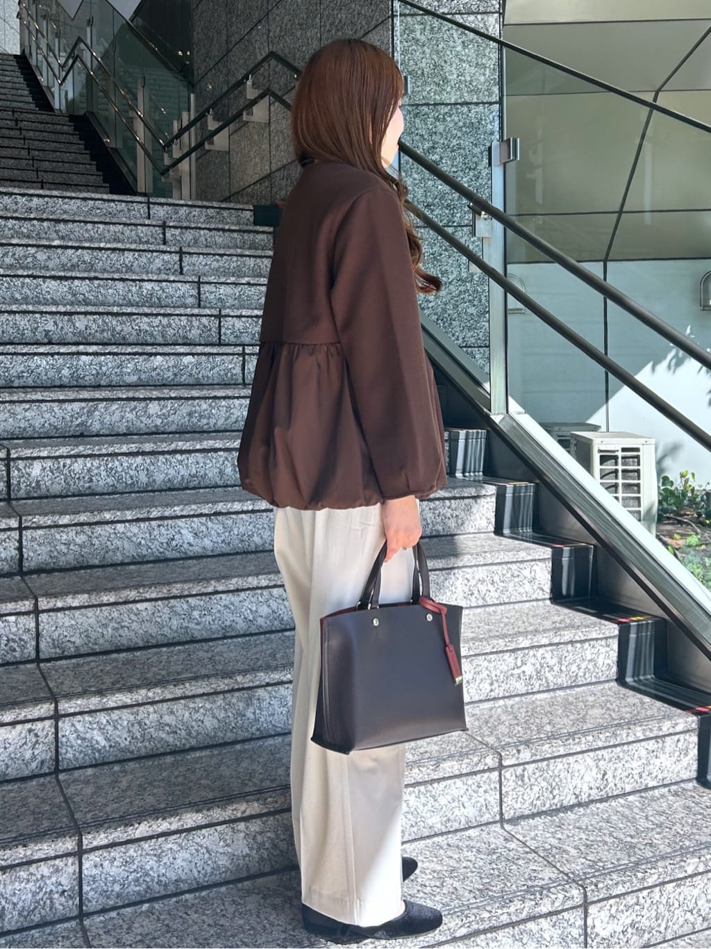 Risaさんの「OPAQUE.CLIP｜ウールライクペプラムドッキングアウター【洗濯機洗い可】」を使ったコーディネート