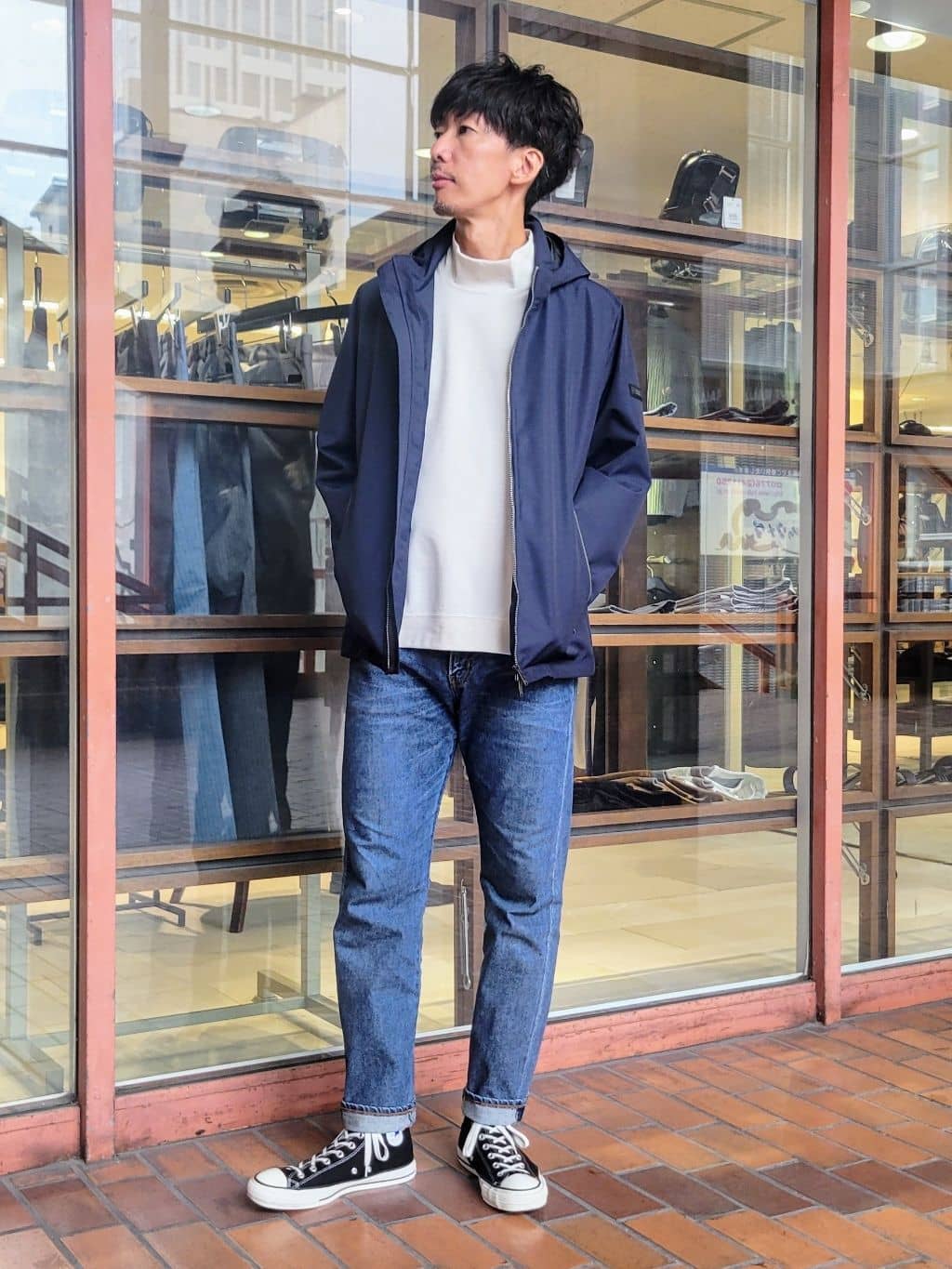 piroyaさんの「TAKEO KIKUCHI｜【Sサイズ～】ウォーム ミラノリブ オフネック プルオーバー」を使ったコーディネート