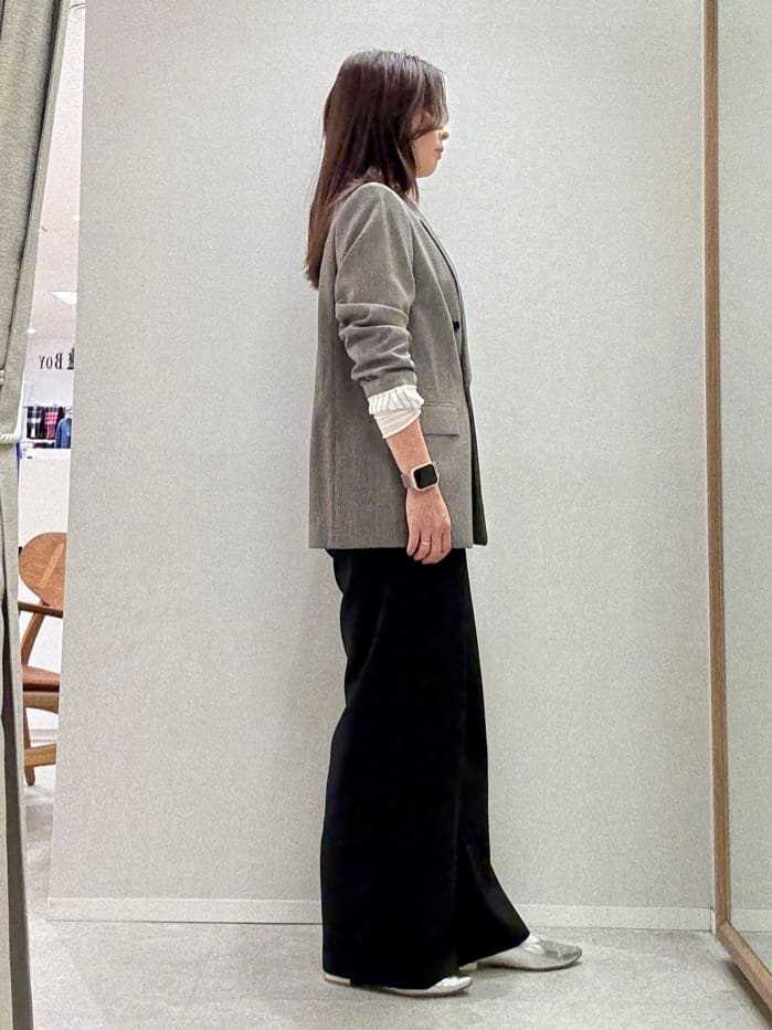 hitomiさんの「UNTITLED｜【セットアップ可】ウールライク ダブルブレストジャケット」を使ったコーディネート