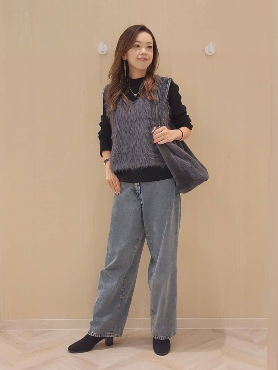 asadaさんの「SHOO･LA･RUE｜起毛ニットブーツ」を使ったコーディネート