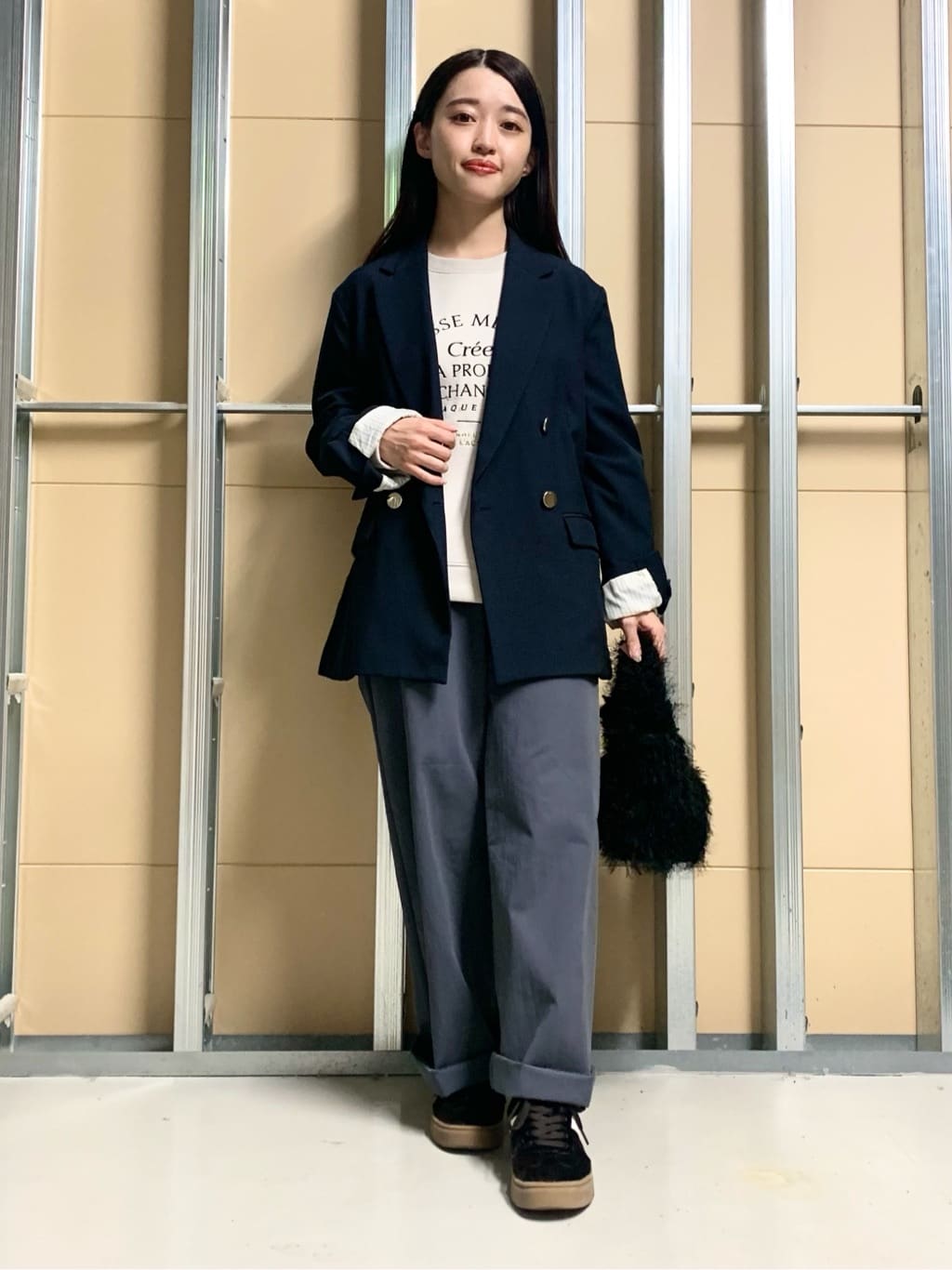 sahoさんの「THE SHOP TK｜【今羽織るなら】ダブルブレストジャケット【セットアップ可/洗える】」を使ったコーディネート