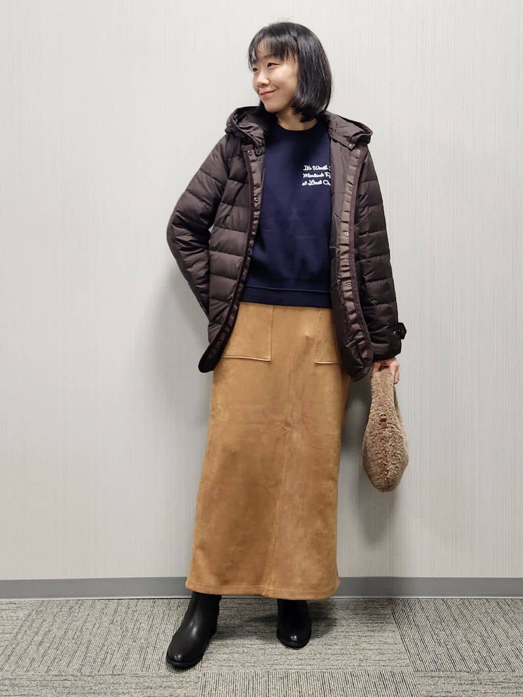 naraさんの「Dessin｜【撥水・2WAY】ミュラーダウンコートミドル丈」を使ったコーディネート