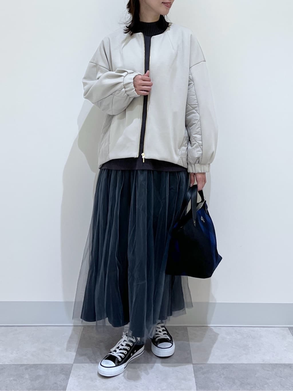 canaさんの「Dessin｜【洗える】ニットチュールドッキングワンピース」を使ったコーディネート