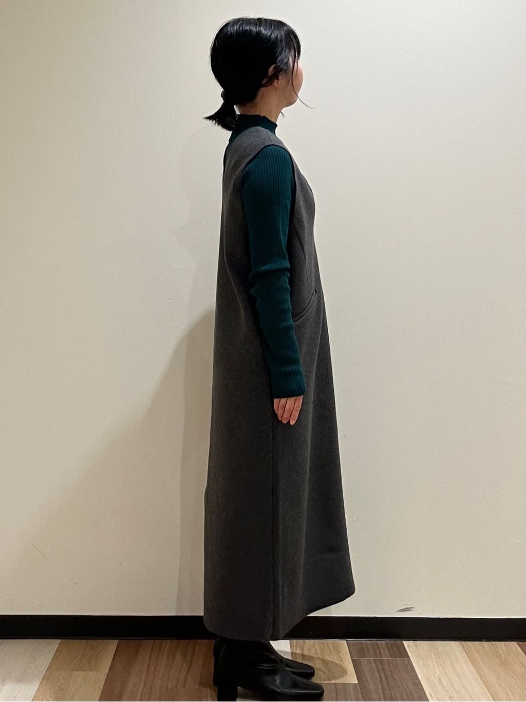 T.eさんの「OPAQUE.CLIP｜ハイネックリブニット【洗濯機OK】」を使ったコーディネート