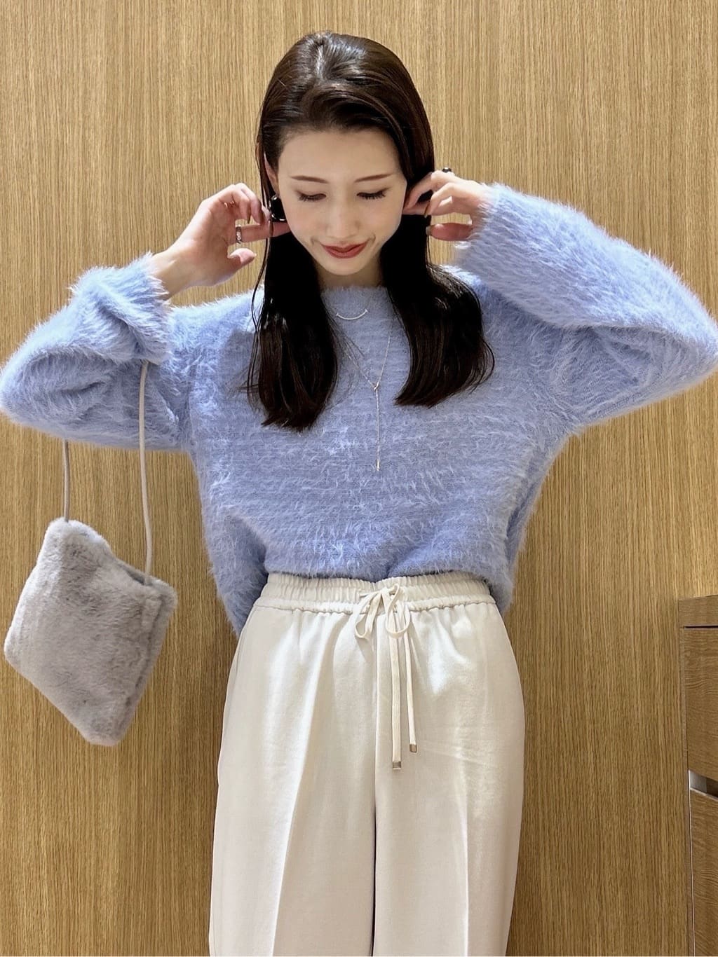 maiさんの「OPAQUE.CLIP｜ウールライクメルトンノーカラーコート【洗濯機洗い可】」を使ったコーディネート