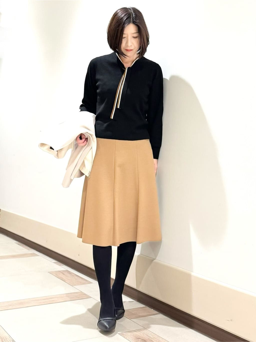 kaeさんの「Reflect｜【選べる5色◎】フレアフリュイドスカート」を使ったコーディネート