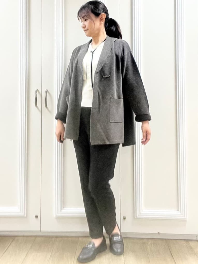 KAOさんの「Reflect｜【ライトアウター／気軽な羽織に◎】オフボディカーディガン」を使ったコーディネート