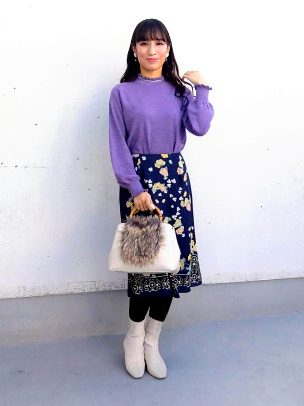 keinaさんの「SunaUna｜【SS～Lサイズ展開／6色展開】パール調ニット」を使ったコーディネート