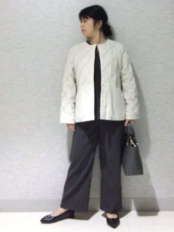 sakoさんの「Reflect｜【ウエスト総ゴム／セットアップ可】フルレングスストレートパンツ」を使ったコーディネート