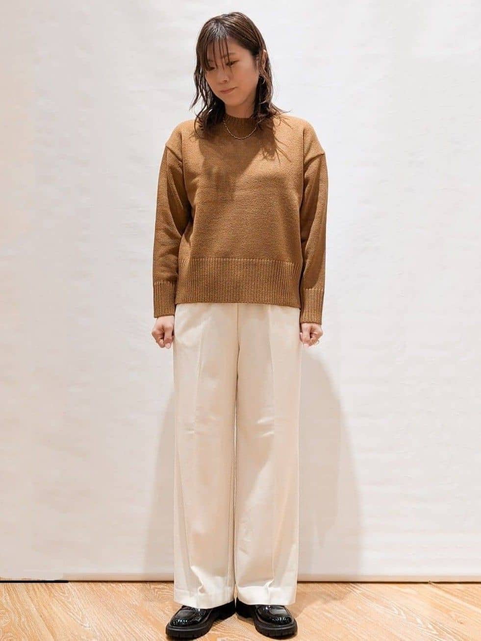 Shihoさんの「OPAQUE.CLIP｜ウールライクメルトンノーカラーコート【洗濯機洗い可】」を使ったコーディネート