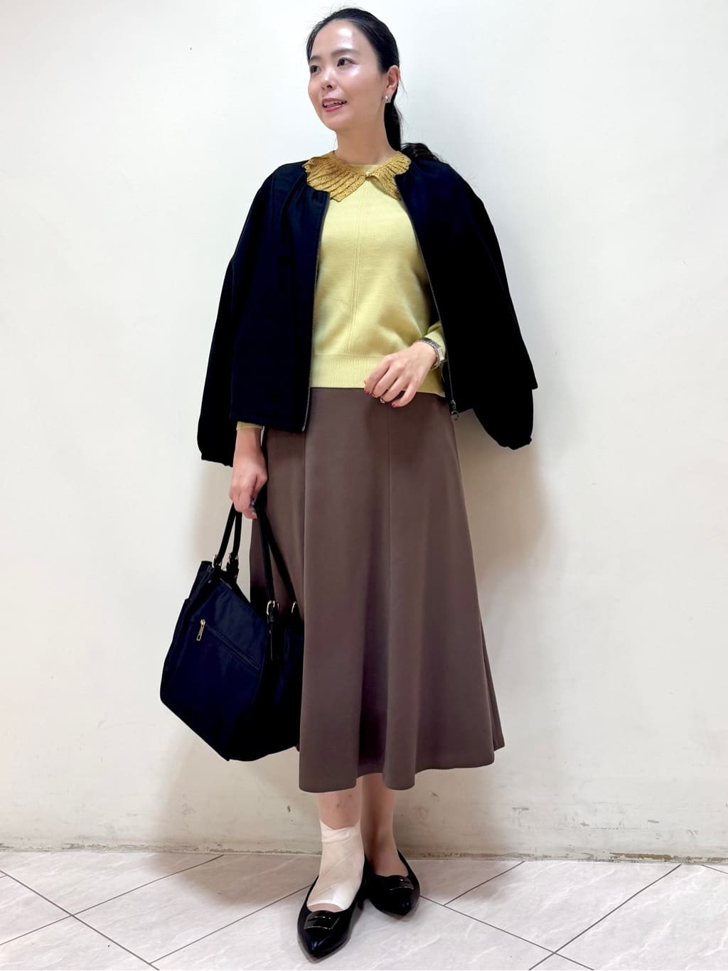 rincoさんの「Reflect｜【ライトアウター／ゆったり羽織れる／気軽な羽織りに◎】ライトブルゾン」を使ったコーディネート