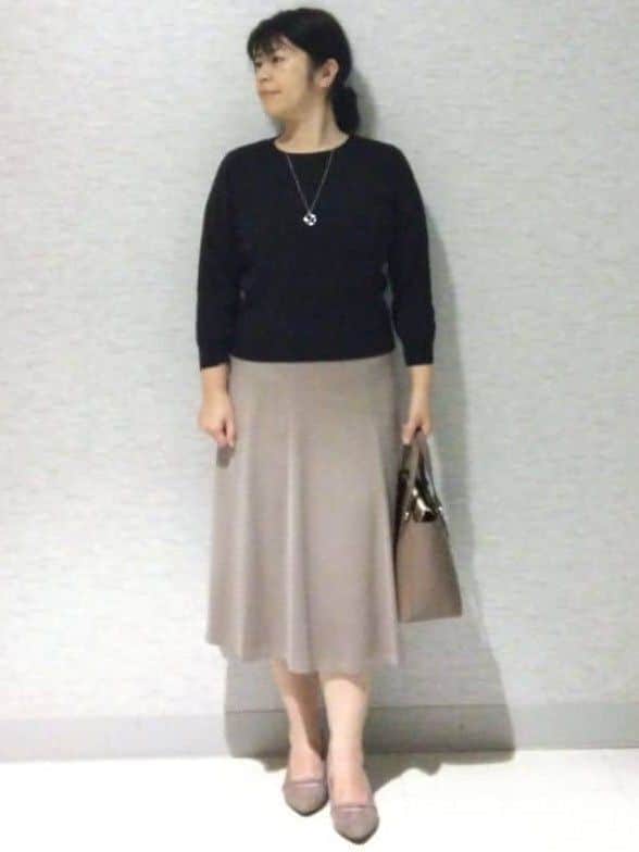 sakoさんの「Reflect｜【通勤】スエードライクフレアスカート」を使ったコーディネート