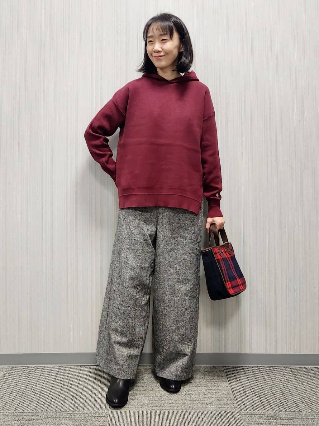 naraさんの「Dessin｜【洗える/後ろゴム】ツイードワイドパンツ」を使ったコーディネート