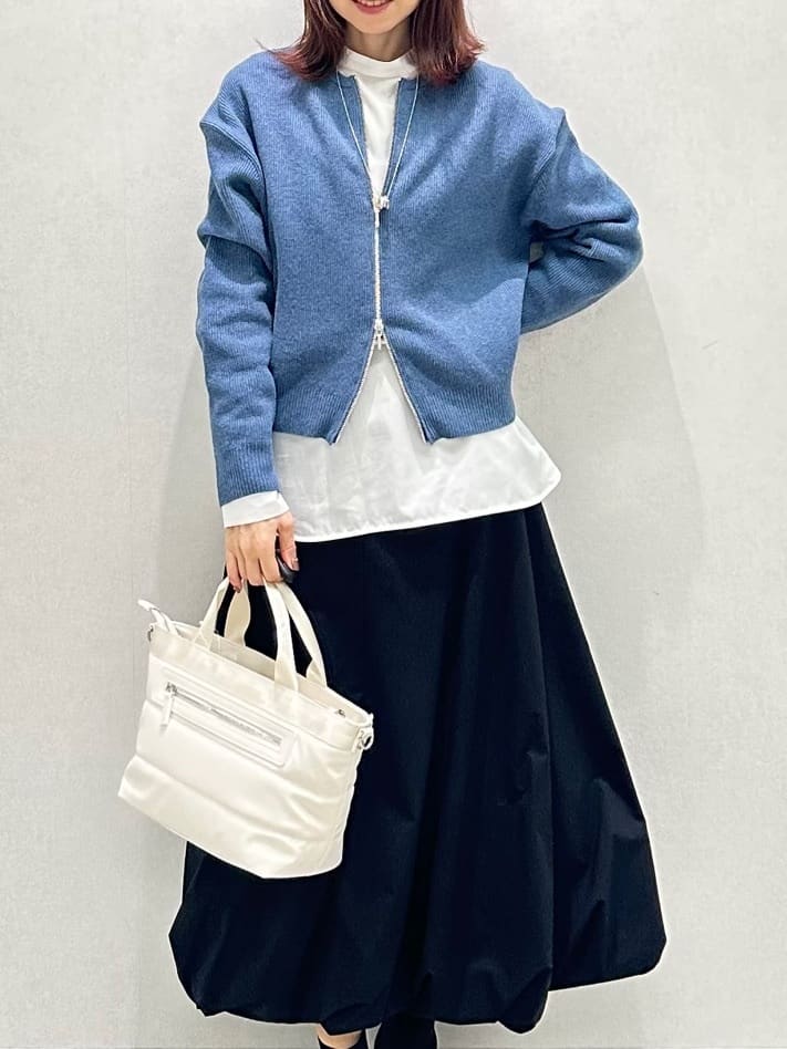 Miwaさんの「UNTITLED｜【ゆったりサイズ／着丈短め】ジップニットカーディガン」を使ったコーディネート