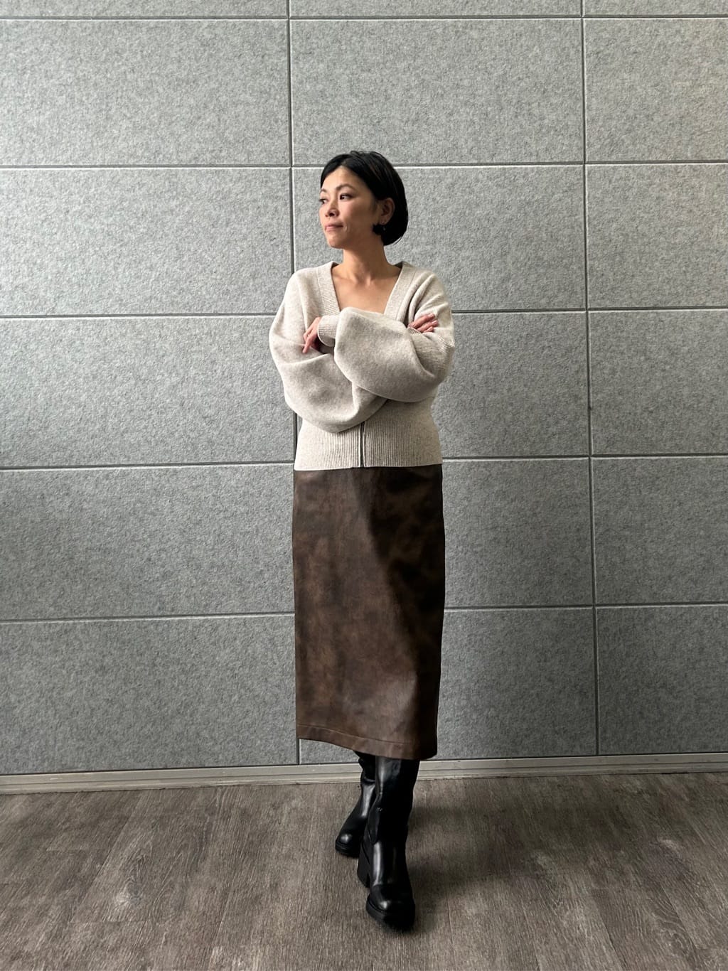 yukoさんの「CODE A｜zip form cardigan」を使ったコーディネート
