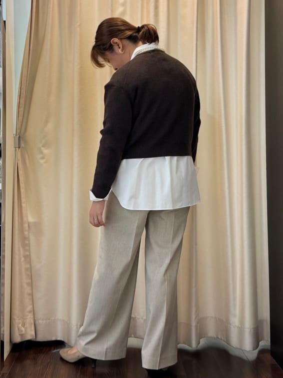 Ayaさんの「UNTITLED｜【重ね着レイヤード/スーツブラウス】ファインブロードベーシックシャツ」を使ったコーディネート
