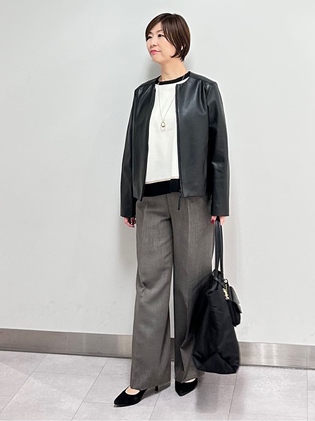 みなこさんの「UNTITLED｜【アンサンブル可/洗える】ウールミラノリブニット」を使ったコーディネート