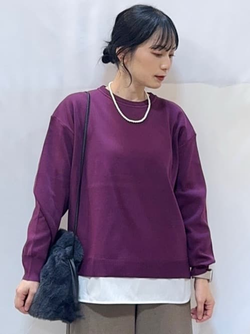 𝐇𝐢𝐫𝐨𝐦𝐢さんの「SHOO･LA･RUE｜【洗濯機可】美脚見え あったか圧縮ニット ガウチョパンツ」を使ったコーディネート