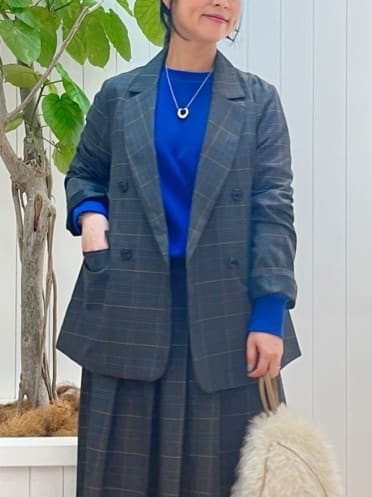 mikaさんの「Dessin｜【洗える】ダブルブレストジャケット」を使ったコーディネート