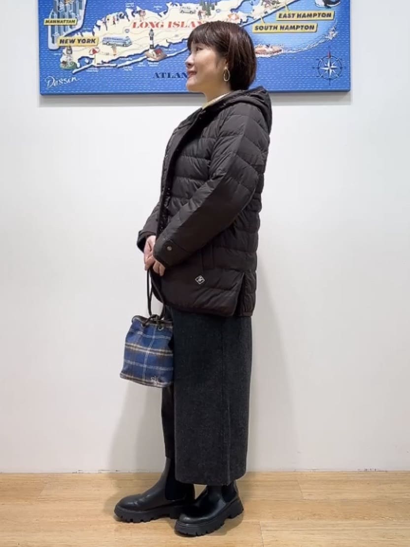 Hamaさんの「Dessin｜【撥水・2WAY】ミュラーダウンコートミドル丈」を使ったコーディネート