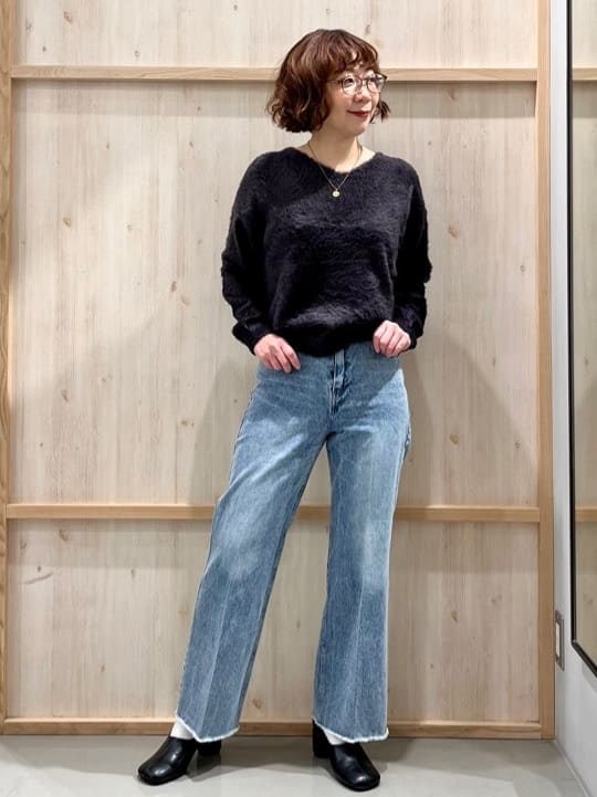 nakoさんの「THE SHOP TK｜【華やかで柔らか】ふわふわフェザーニット/洗える・前後2WAY」を使ったコーディネート