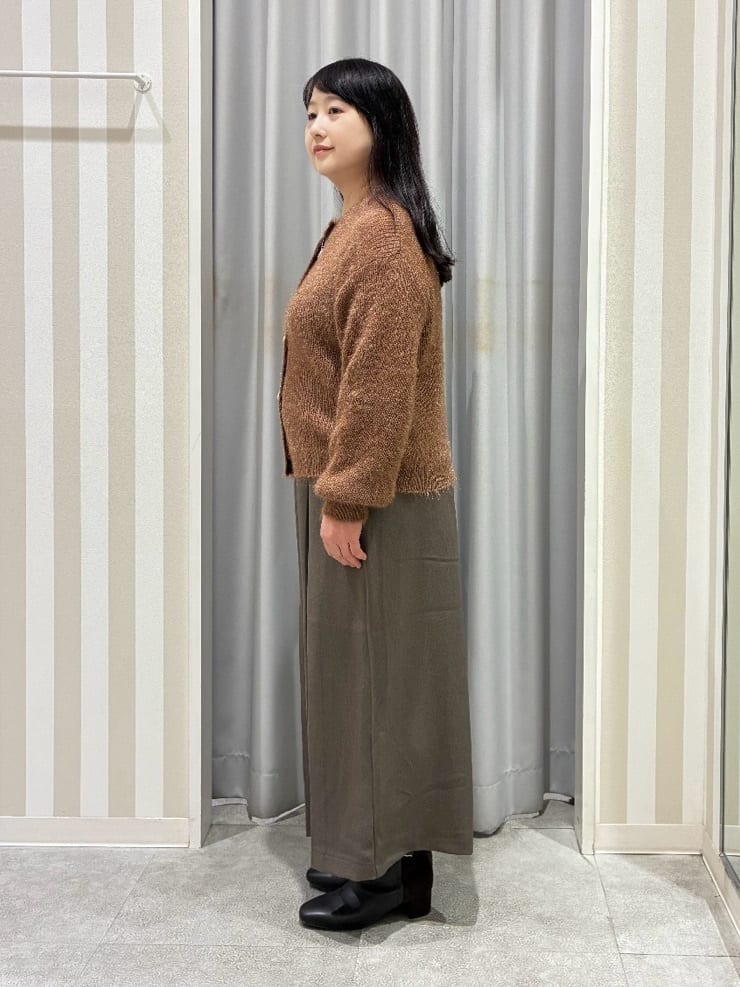 vanseさんの「SHOO･LA･RUE｜【S-LL】ふわふわシャギー 大人レディなカーディガン」を使ったコーディネート