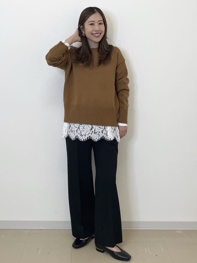 Akiさんの「OPAQUE.CLIP｜ウォームタッチ イージーワイドパンツ【洗濯機洗OK／ストレッチ】≪SS～LL≫」を使ったコーディネート