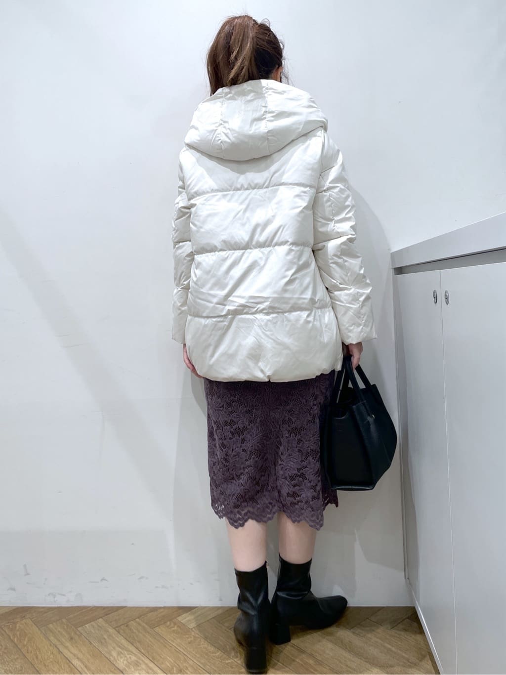 Junさんの「index｜撥水フードミドルダウンコート【防風／抗菌防臭／洗濯機OK】《S～LL》」を使ったコーディネート